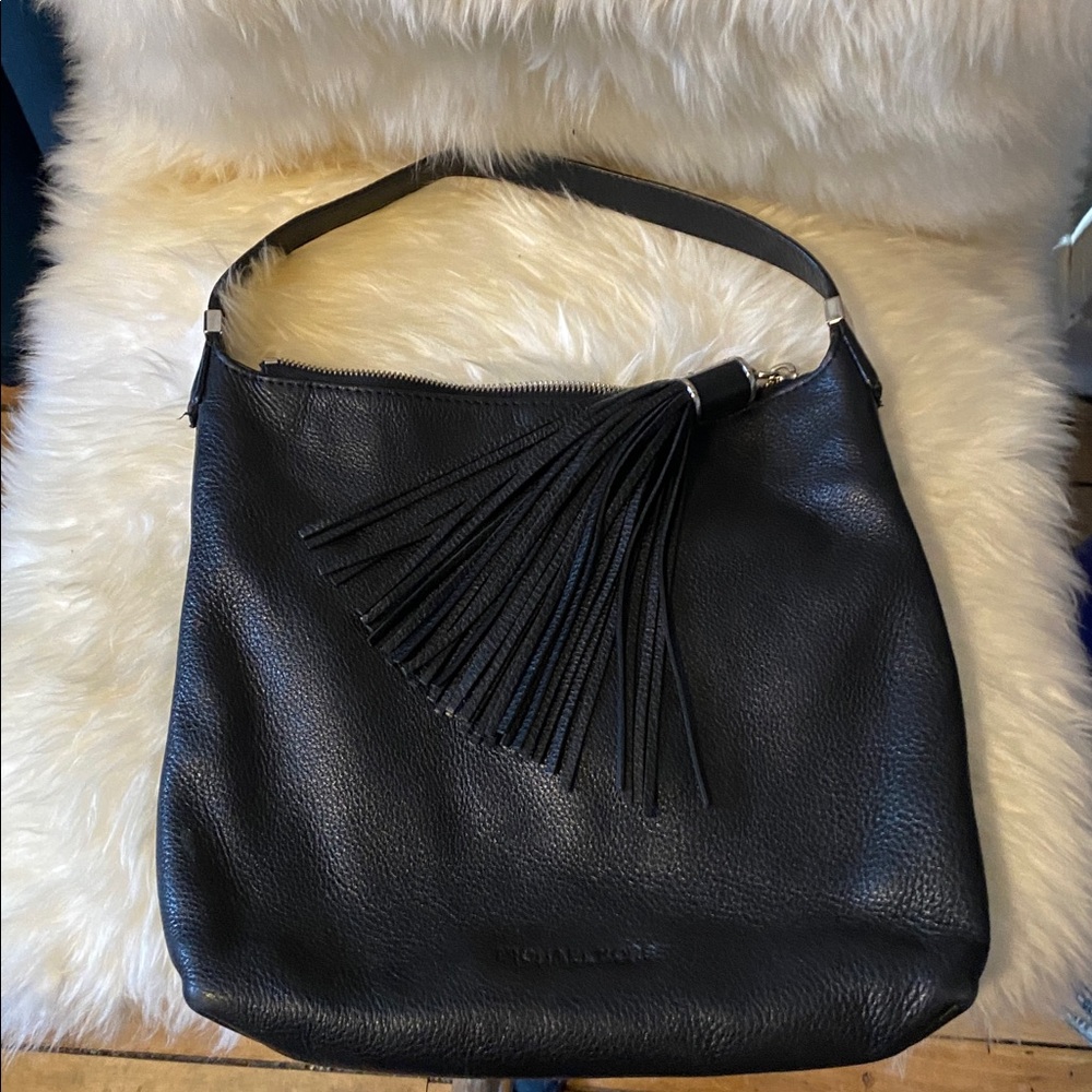 Black Leather Tassel Women's Bag Michael Kors